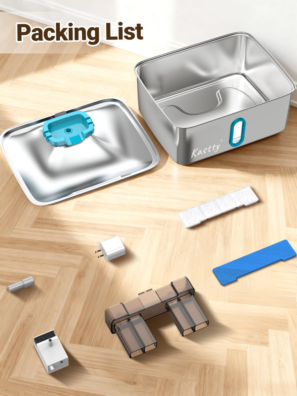 Kastty fountain in use demonstrates family-friendly pet hydration.