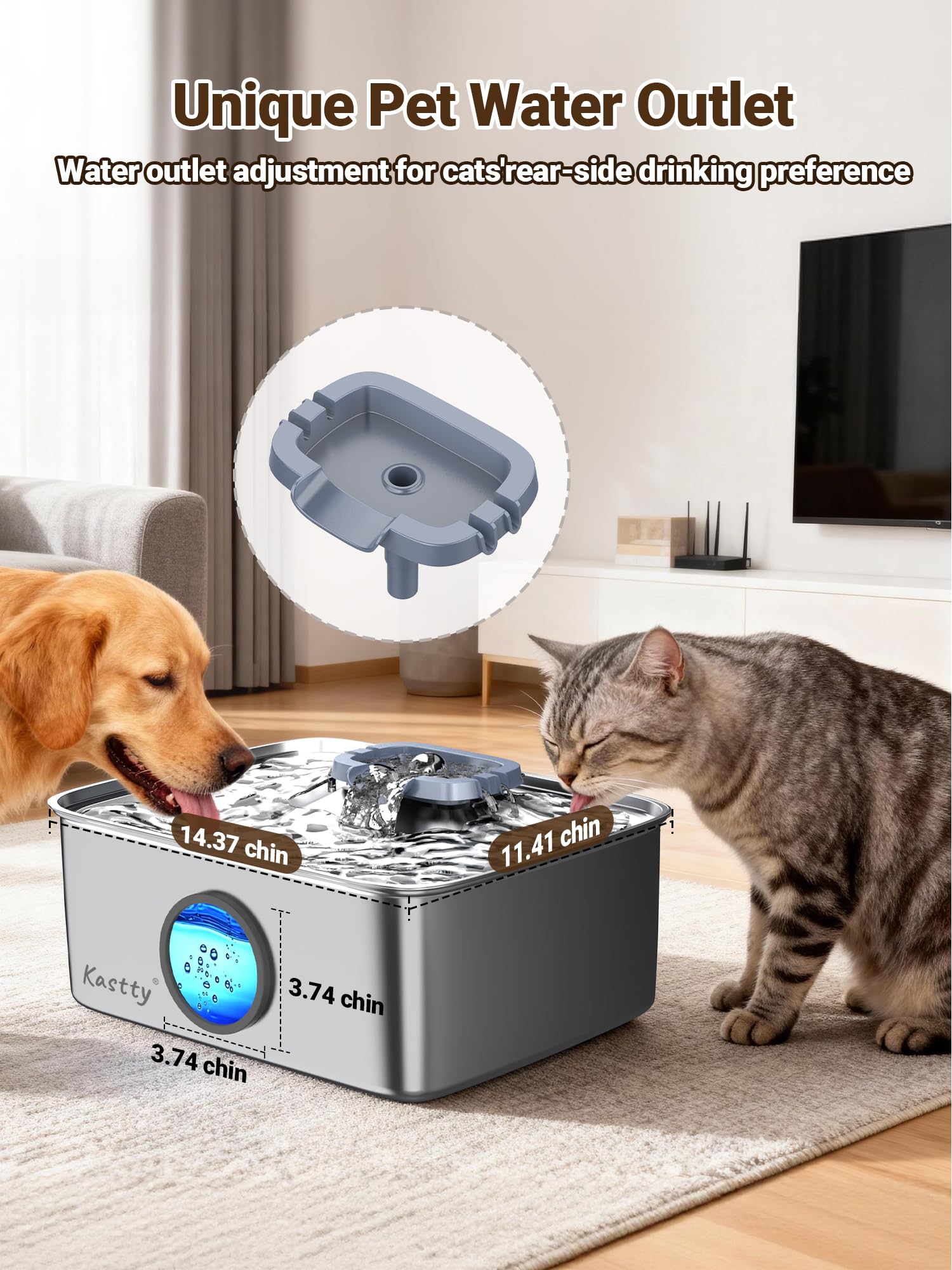 Kastty silent 25db pump ensures a quiet, distraction-free environment.