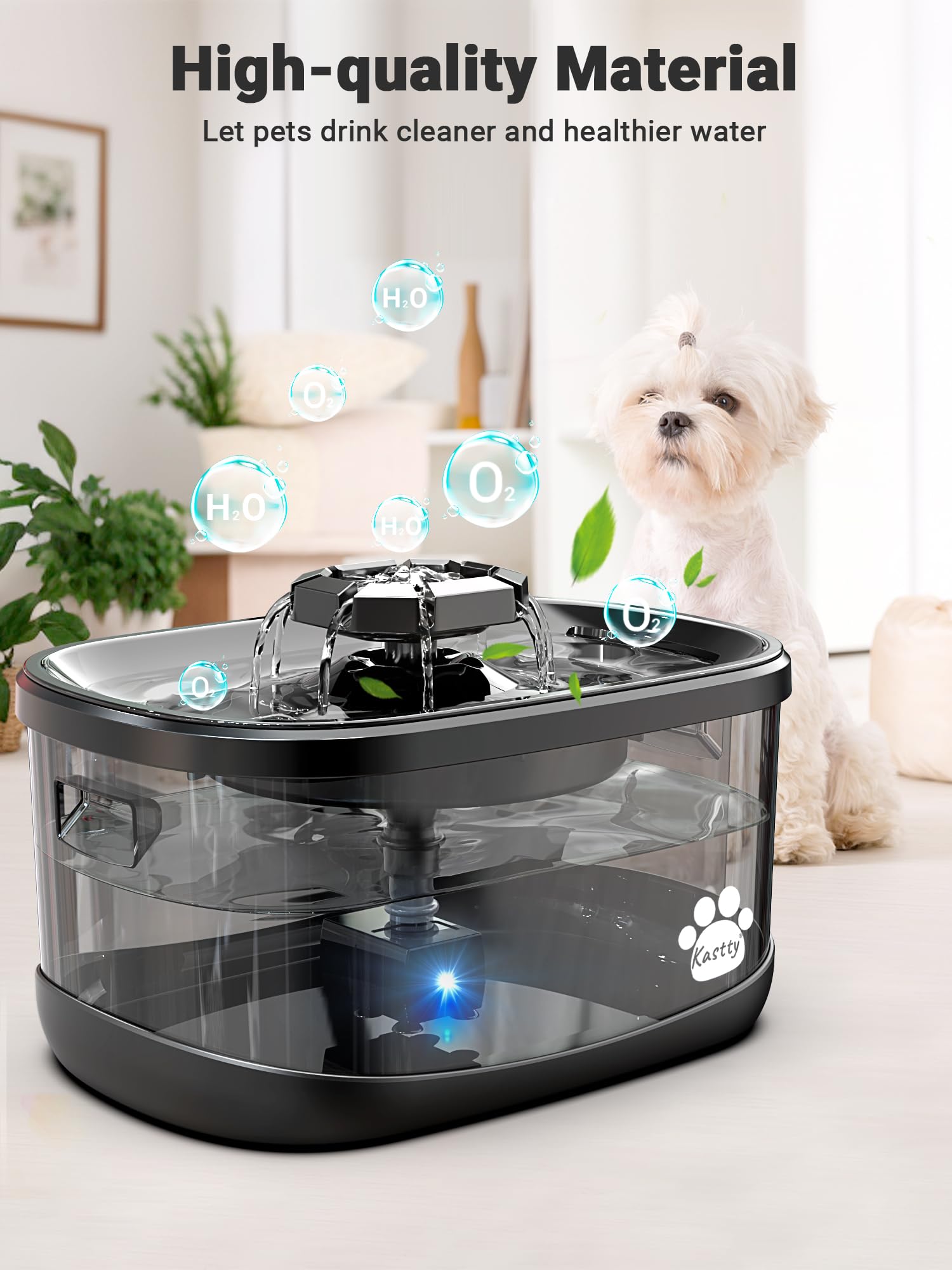 Kastty transparent tank lets you see water level at a glance
