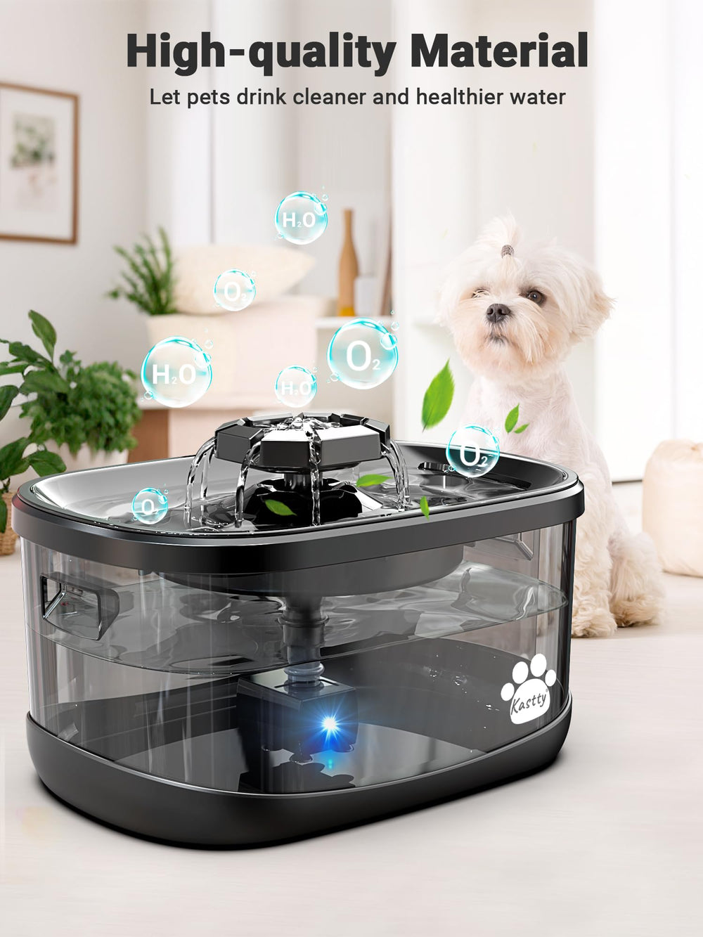 Kastty transparent tank lets you see water level at a glance