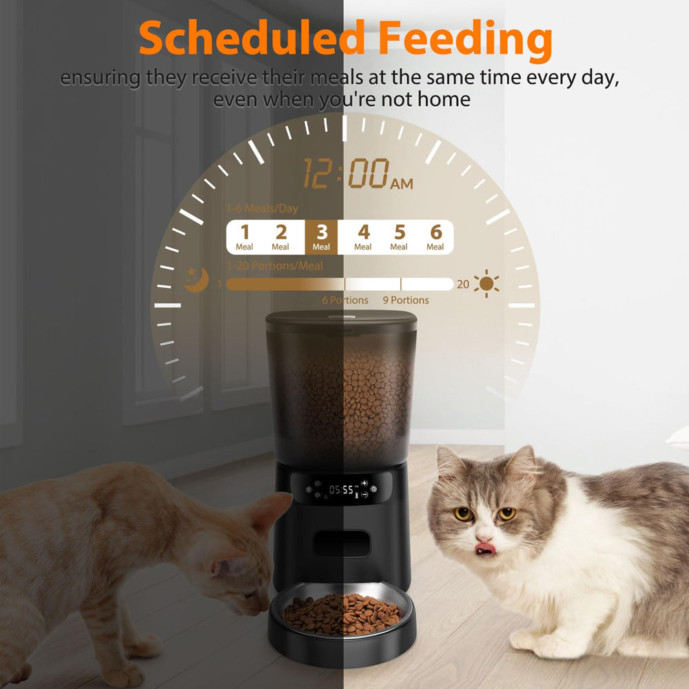Katalic Automatic Cat Feeder with stainless steel bowl for hygiene.