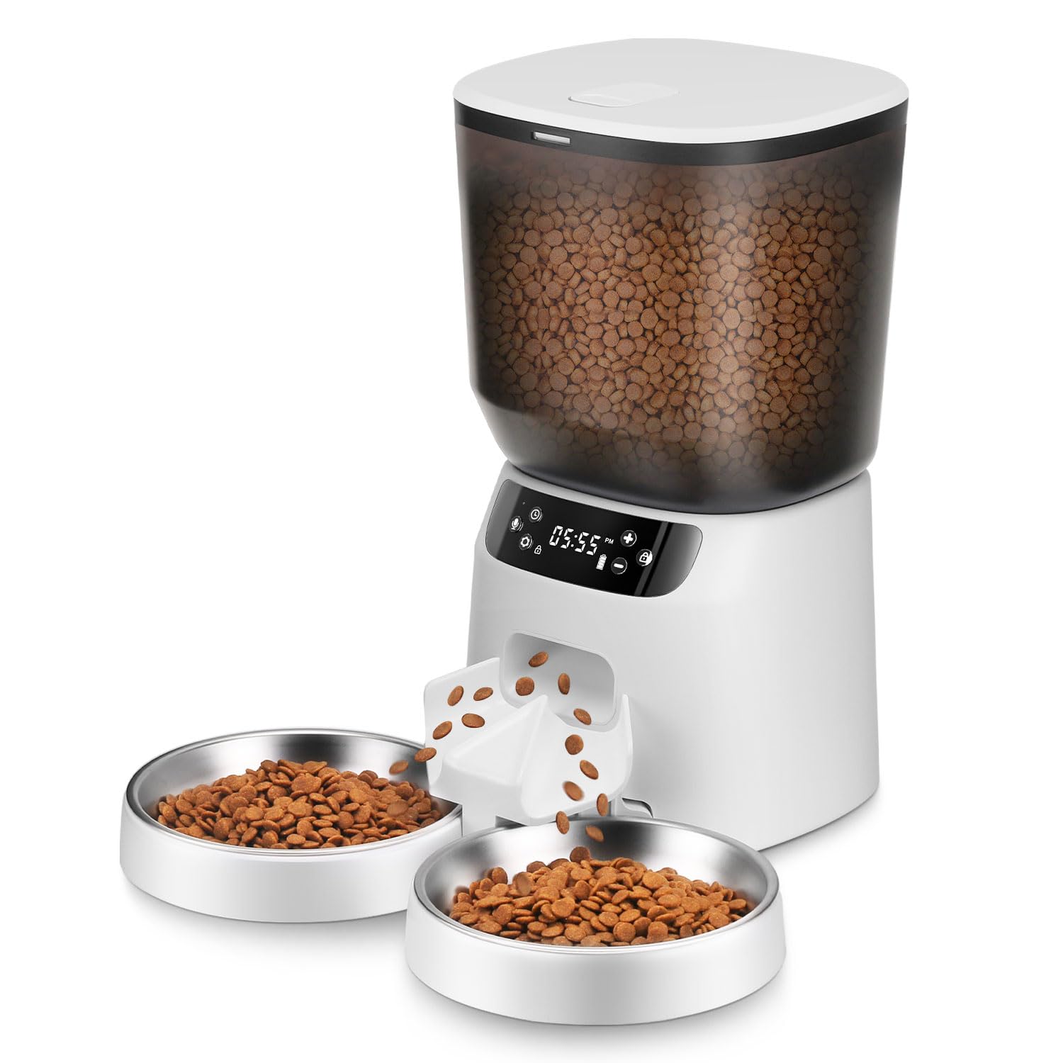 Katalic double cat feeder two bowls for balanced meals for two pets