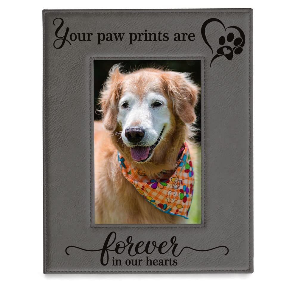 KATE POSH engraved leather frame highlights durable lifelong memory for pet memories.