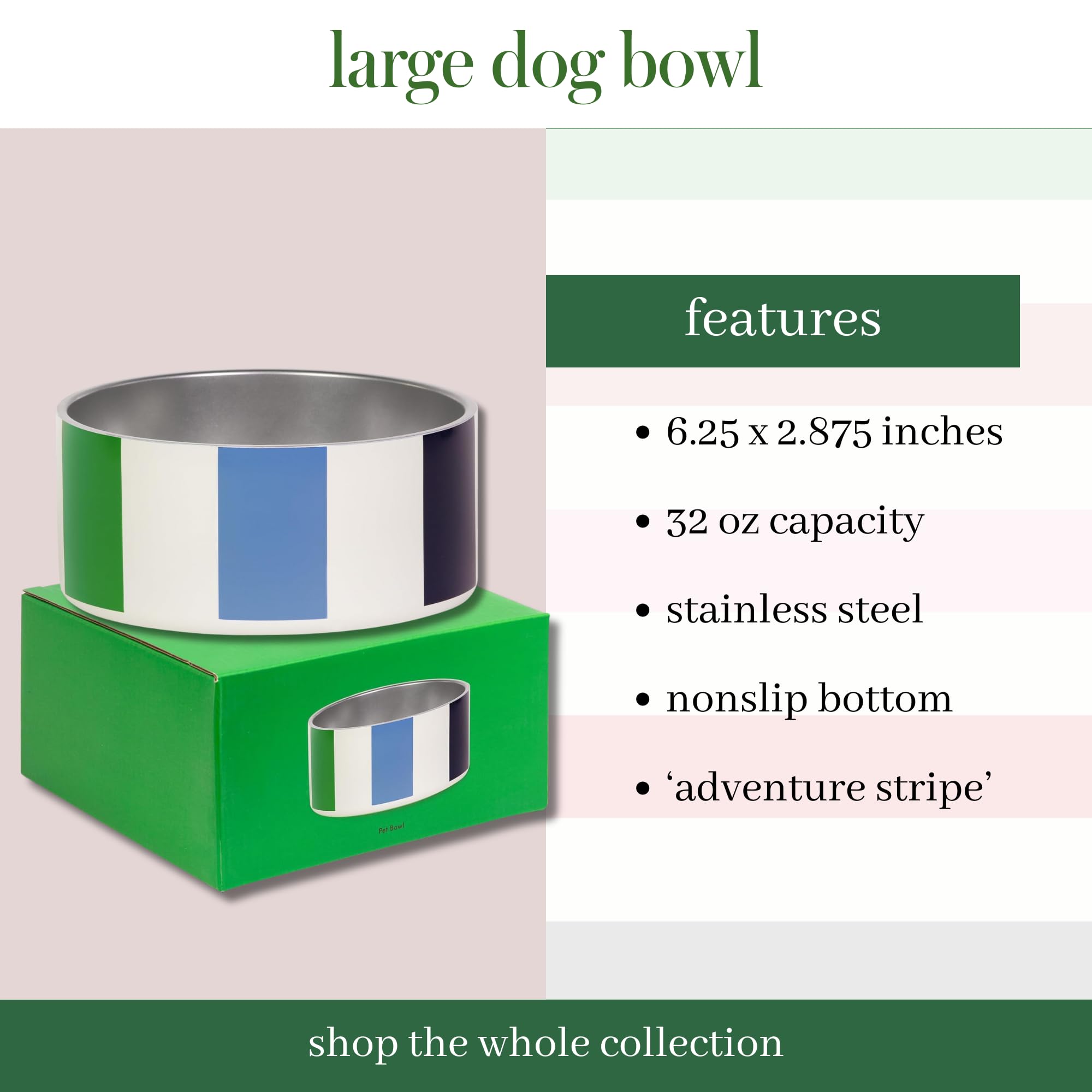 kate spade new york dog dish in use with a dog ready to eat