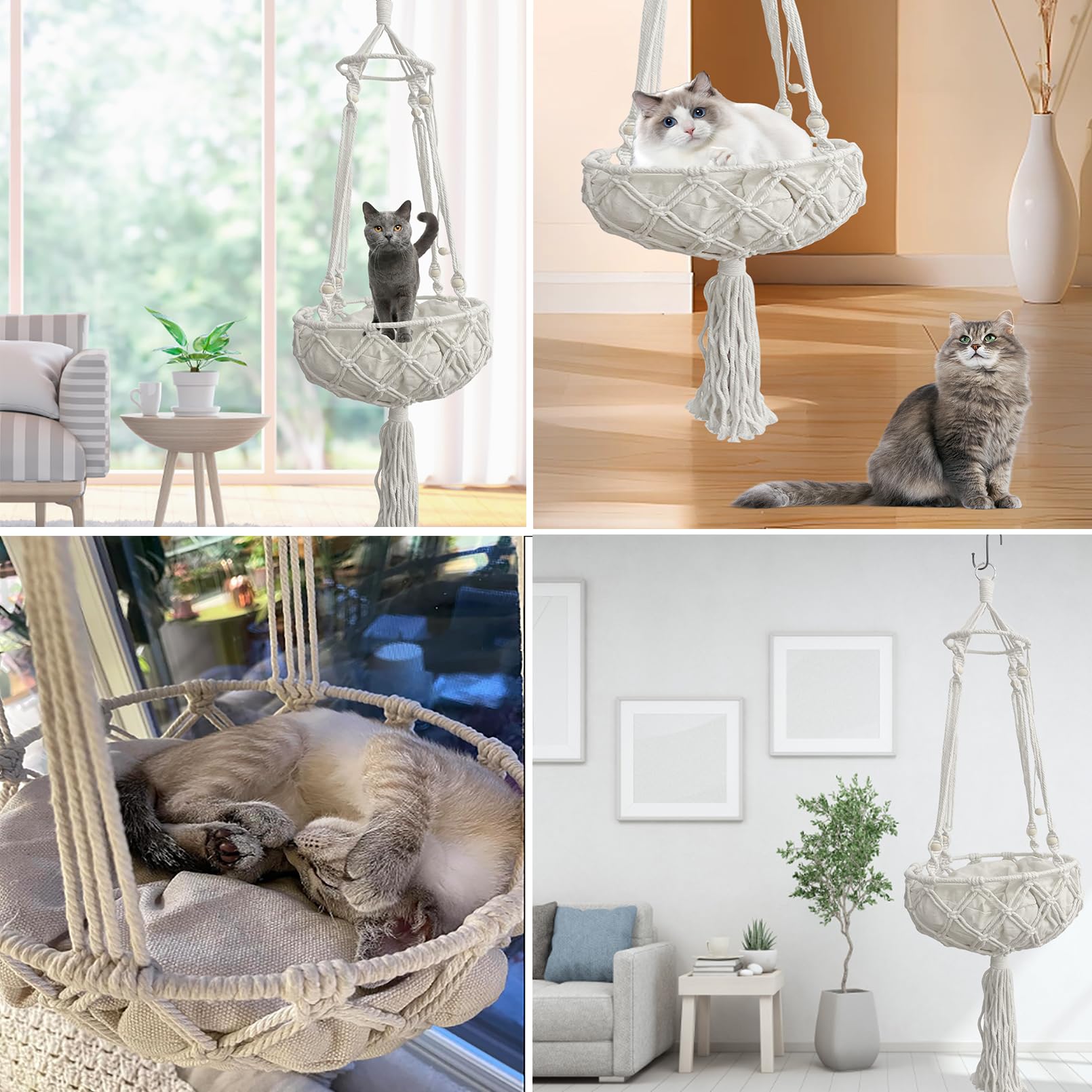 Kathson boho cat bed decor adds style and a cozy nook.