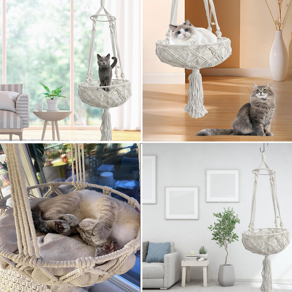 Kathson boho cat bed decor adds style and a cozy nook.
