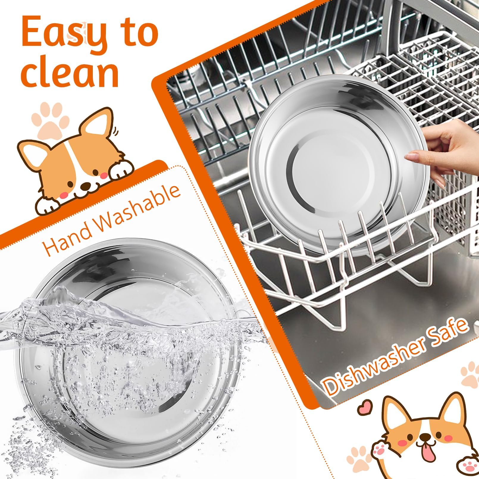 Kathson 56oz XL bowls fit larger pets and bigger portions.