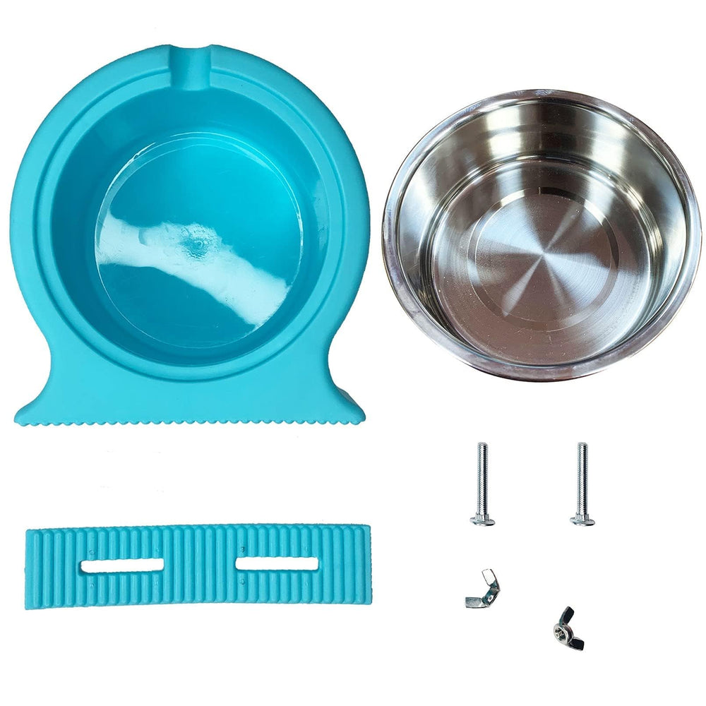 Kathson crate bowl dimensions show outer plastic and inner stainless sizes for pets.