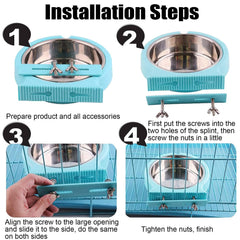 Kathson double-bowl setup shows removable inner steel bowl for quick cleaning.