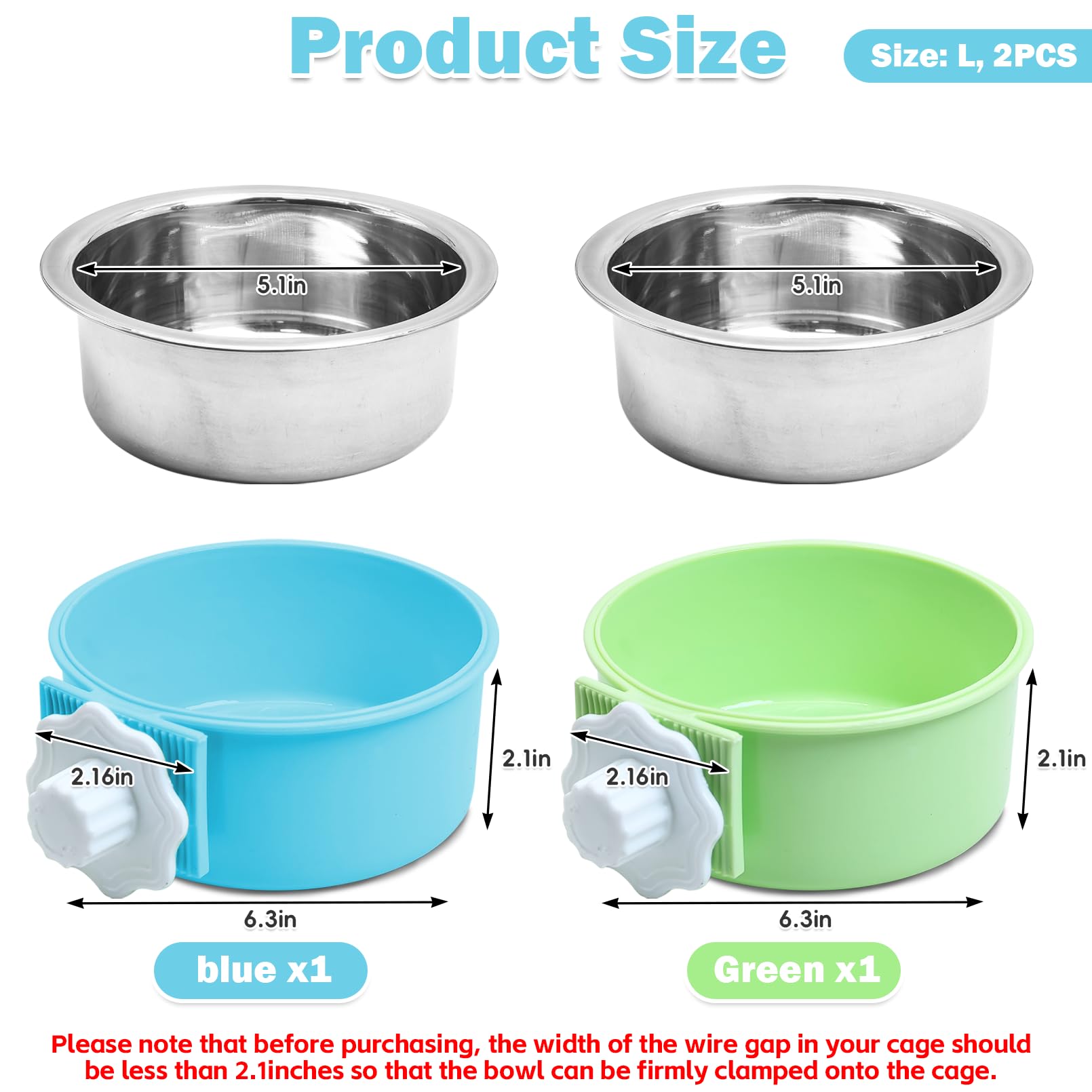 kathson crate dog bowl hanging-clip installation demonstrates quick setup