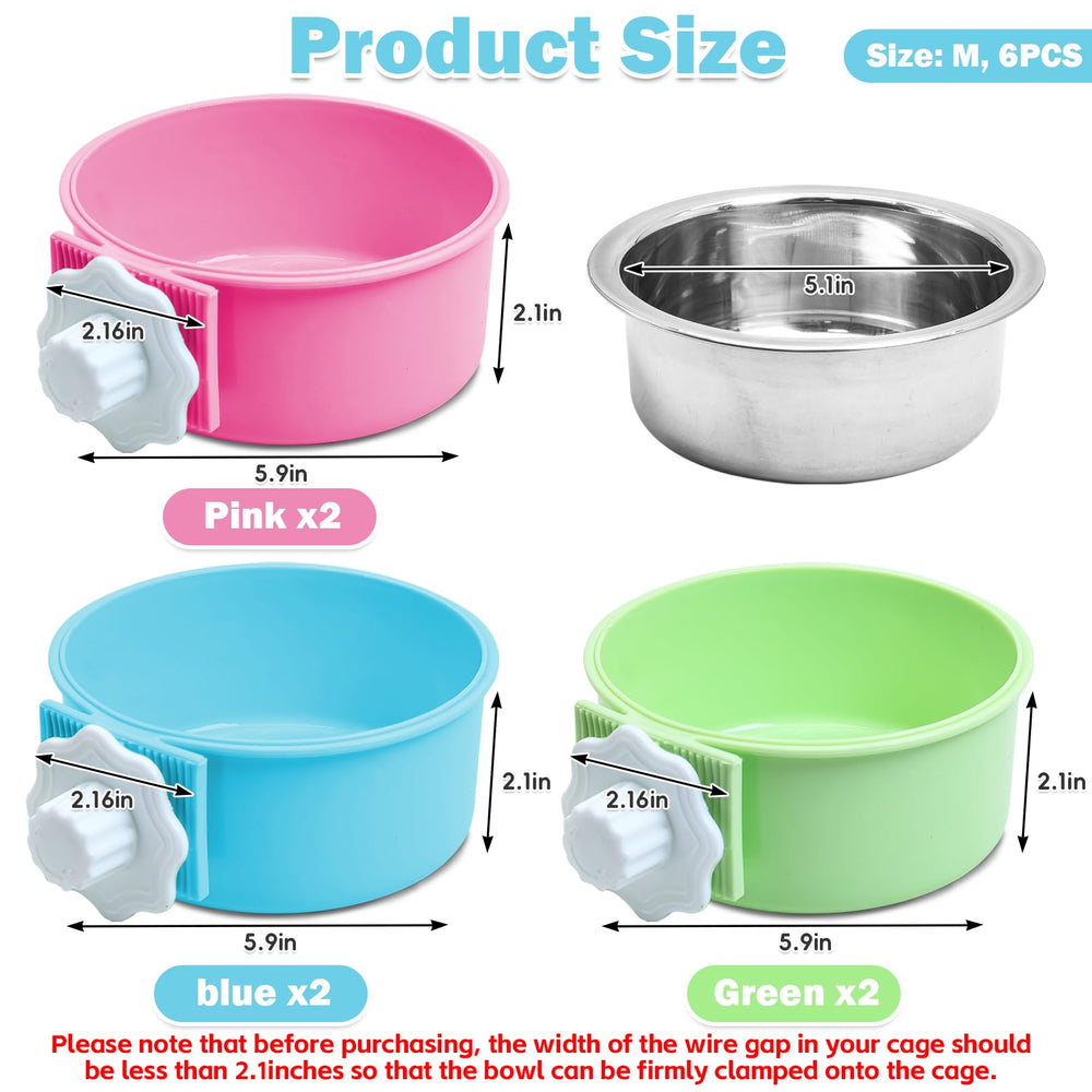 Kathson crate-dog-bowl-hanging-design demonstrates elevated feeding on a cage.