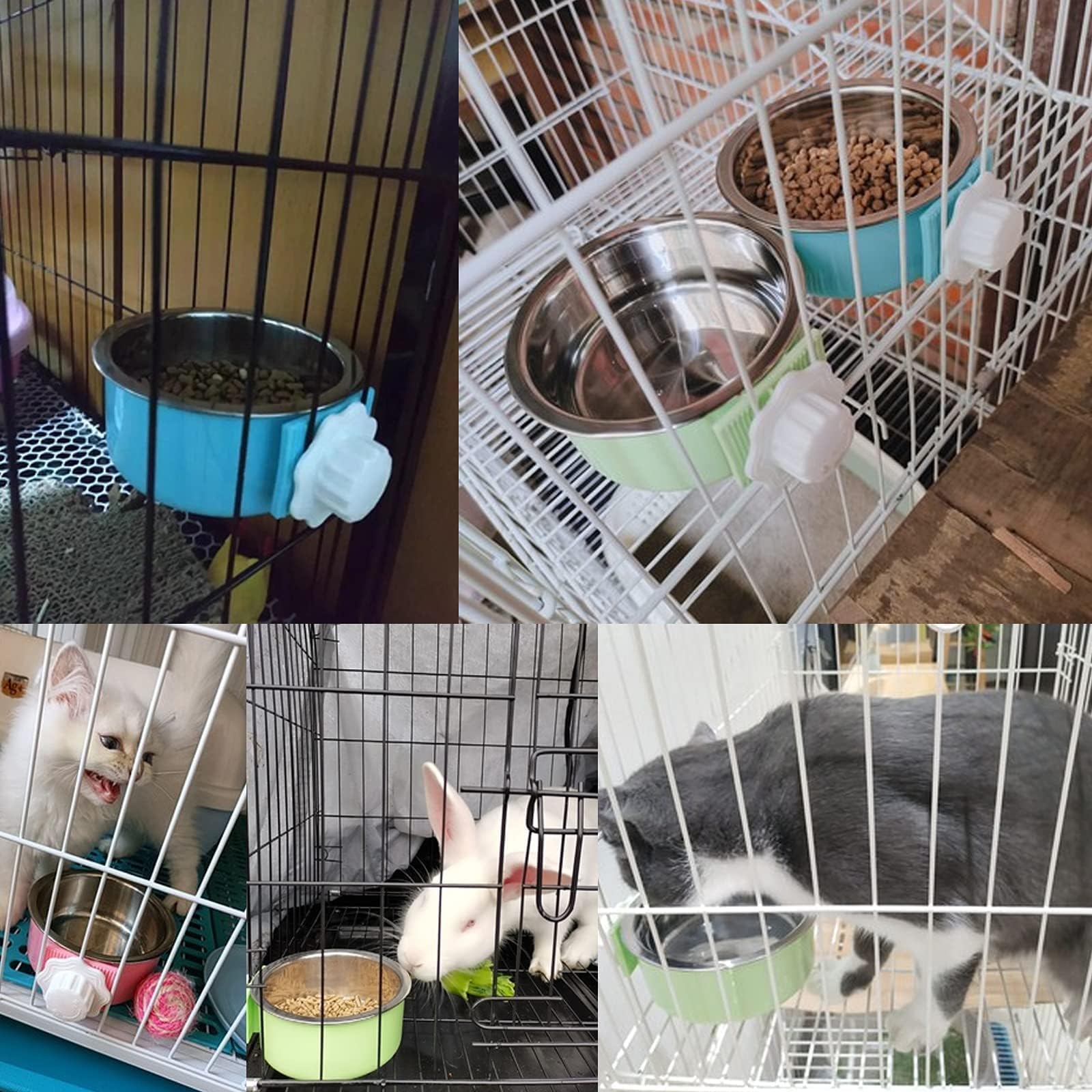 Kathson crate-dog-bowl-hanging-height promotes comfortable feeding posture.