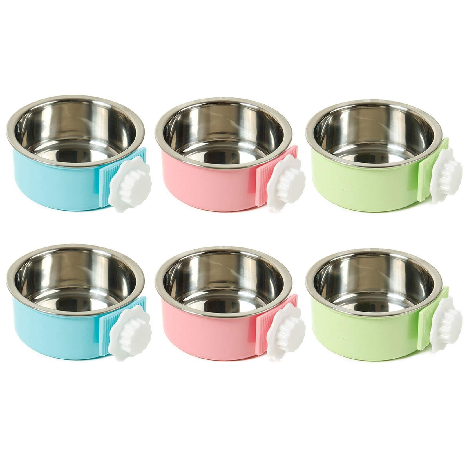 Kathson crate-dog-bowl-removable-steel for easy cleaning and multi-pet feeding.