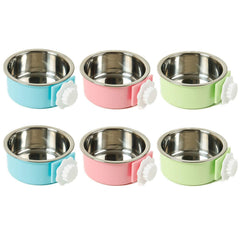 Kathson crate-dog-bowl-removable-steel for easy cleaning and multi-pet feeding.