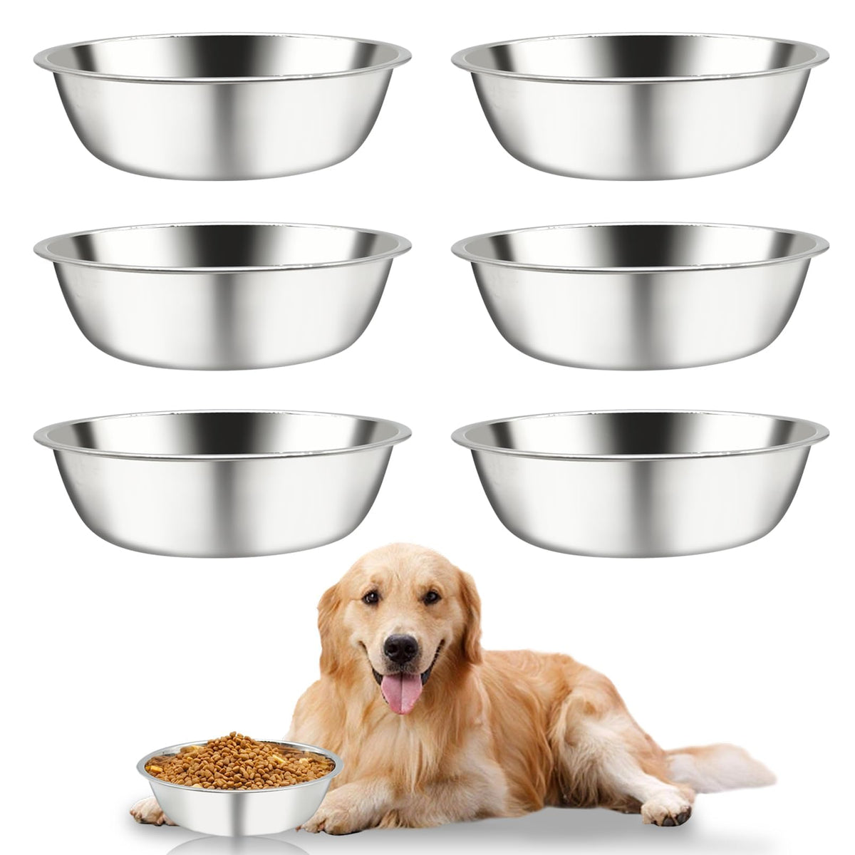 Kathson dog bowls 6pcs set offers versatile daily meals and water options.