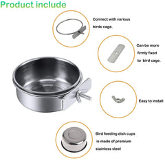 Kathson easy-clean bird dishes simplify rinsing after meals