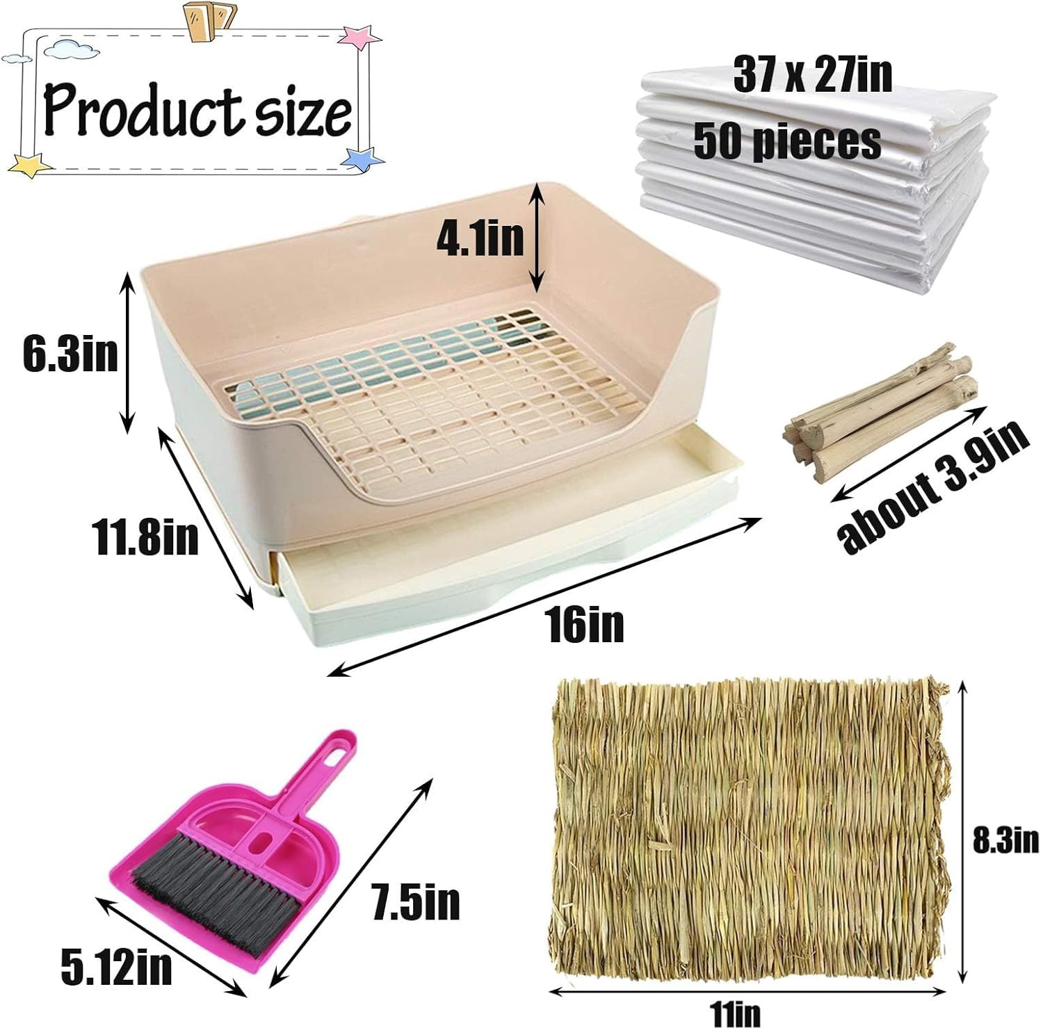 Kathson grass mat insert—soft surface helps keep your pet comfortable.