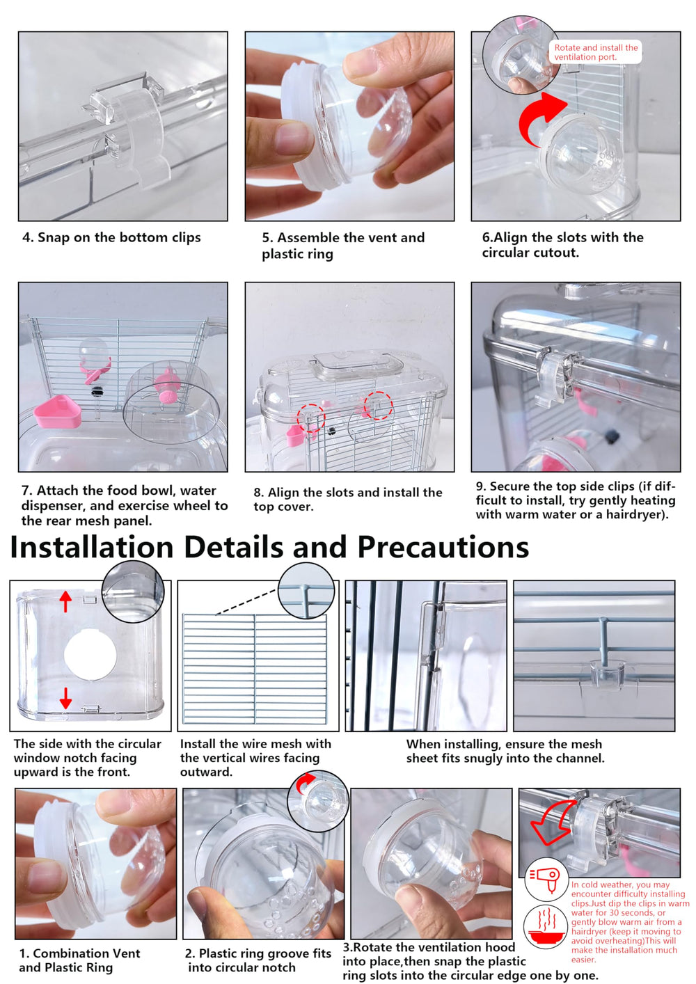 Kathson hamster cage portable carry case makes transport easy.