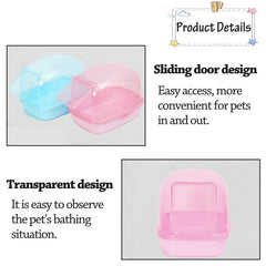 Kathson hamster sand bath container lid-closed view shows containment for tidy habitat.