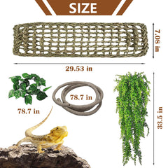 Kathson hojas de planta para reptiles, decorativas y duraderas para el tanque.