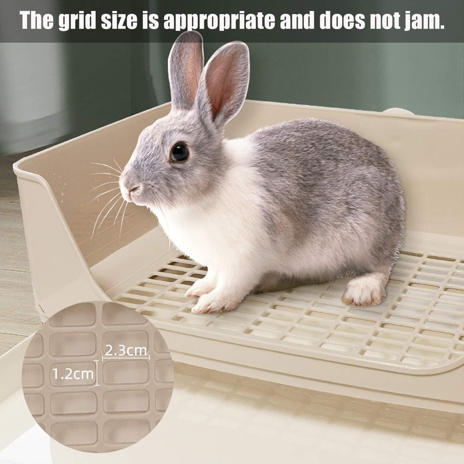 Kathson large rabbit litter box corner-mount supports tidy space and versatile cage fit.