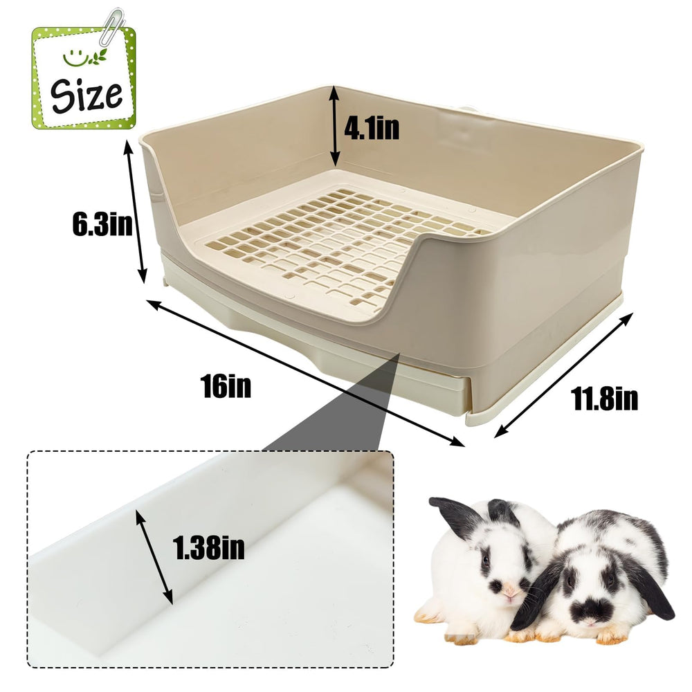 Kathson large rabbit litter box drawer open highlights easy trash removal and quick cleaning.