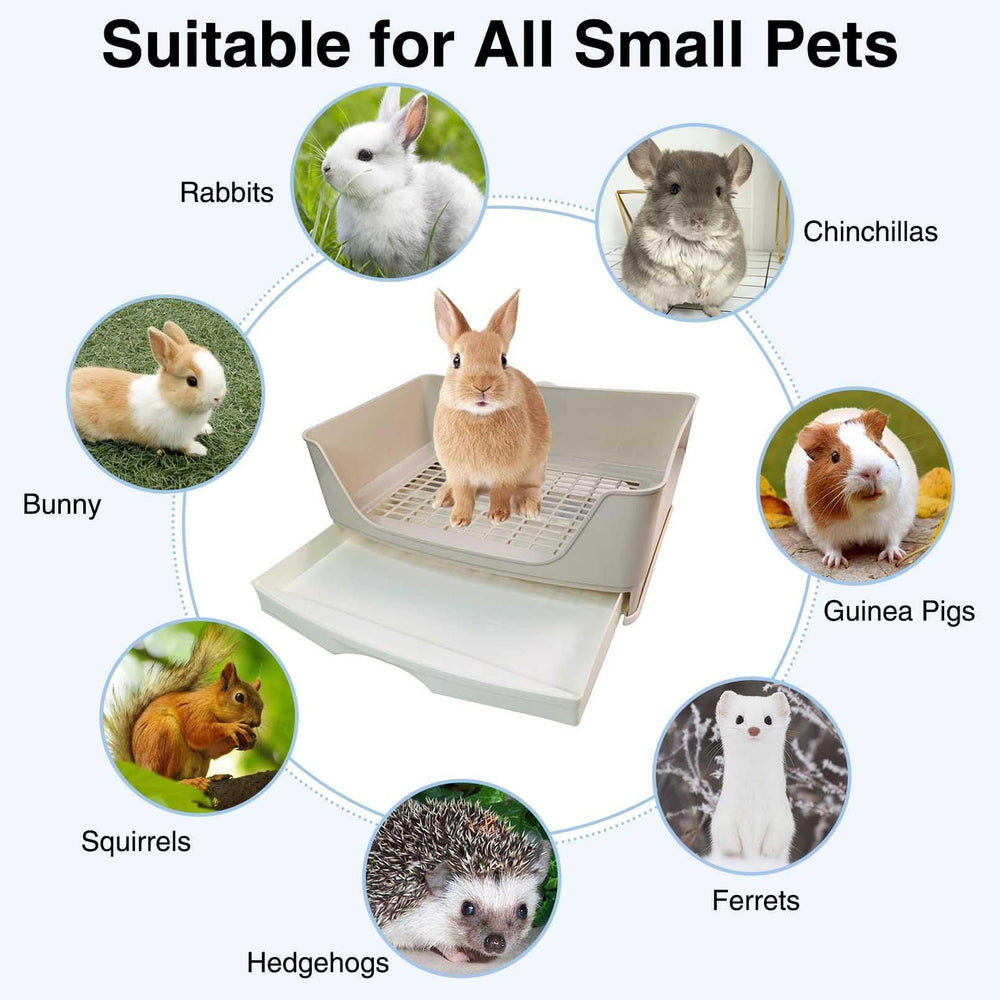 Kathson large rabbit litter box easy-clean drawer enhances maintenance with minimal effort.