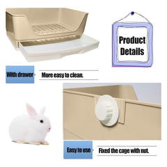 Kathson large rabbit litter box interior mesh shows efficient waste containment and simple scooping.