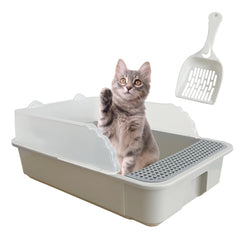 Kathson open small litter box with high side reduces splash for kittens.