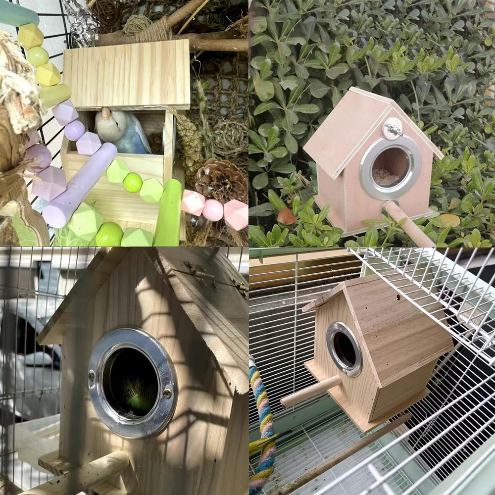 Kathson parakeet nest box dimensions 7.08x5.90x7.87 inches, 2.16 inches hole for small parrots