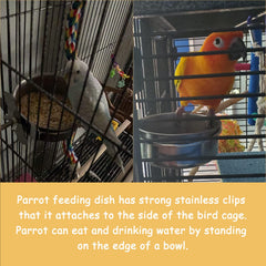 Kathson parrot cage clip-holders keep bowls secure during use