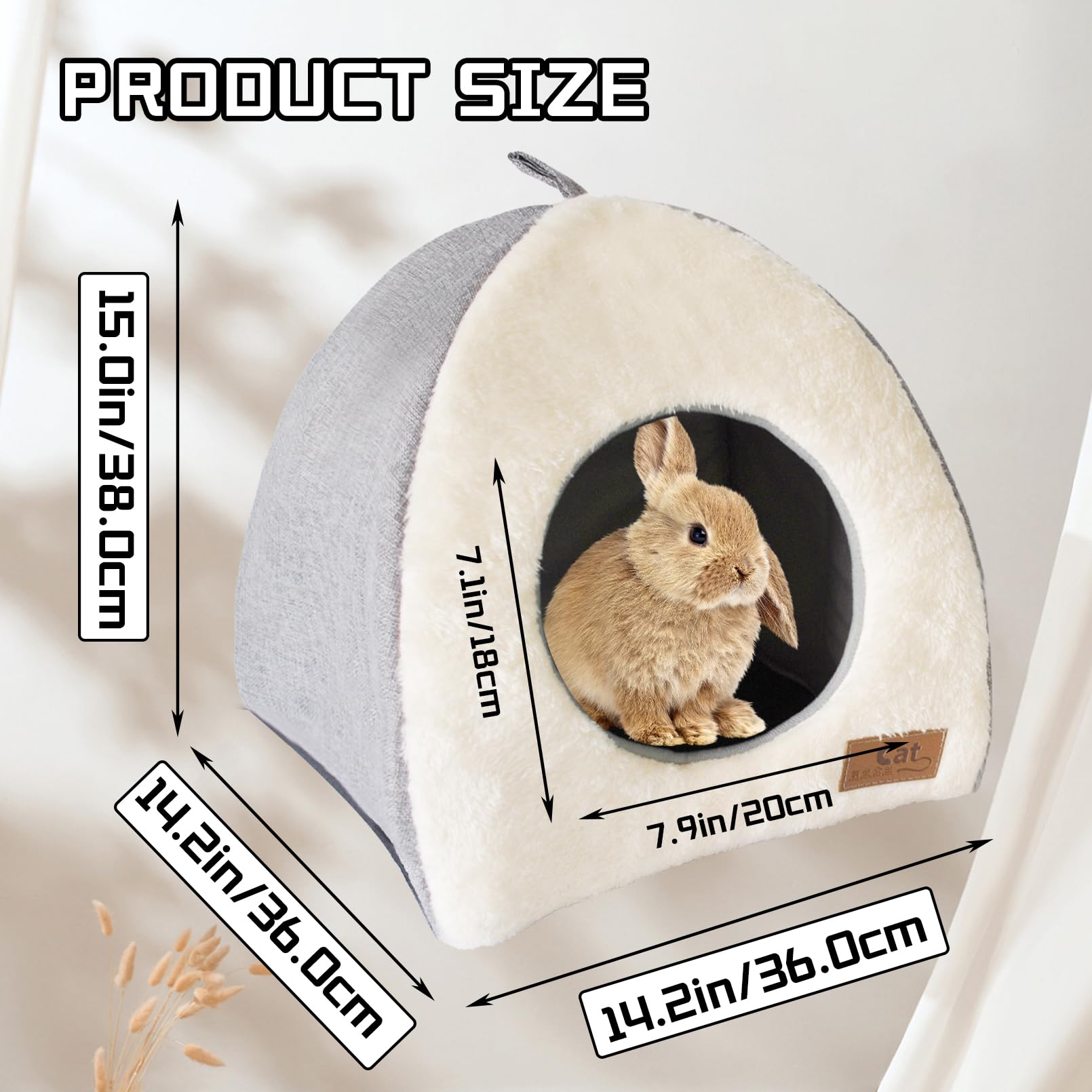 Kathson Rabbit Bed Warm Hideout interior with plush mat for cozy naps.