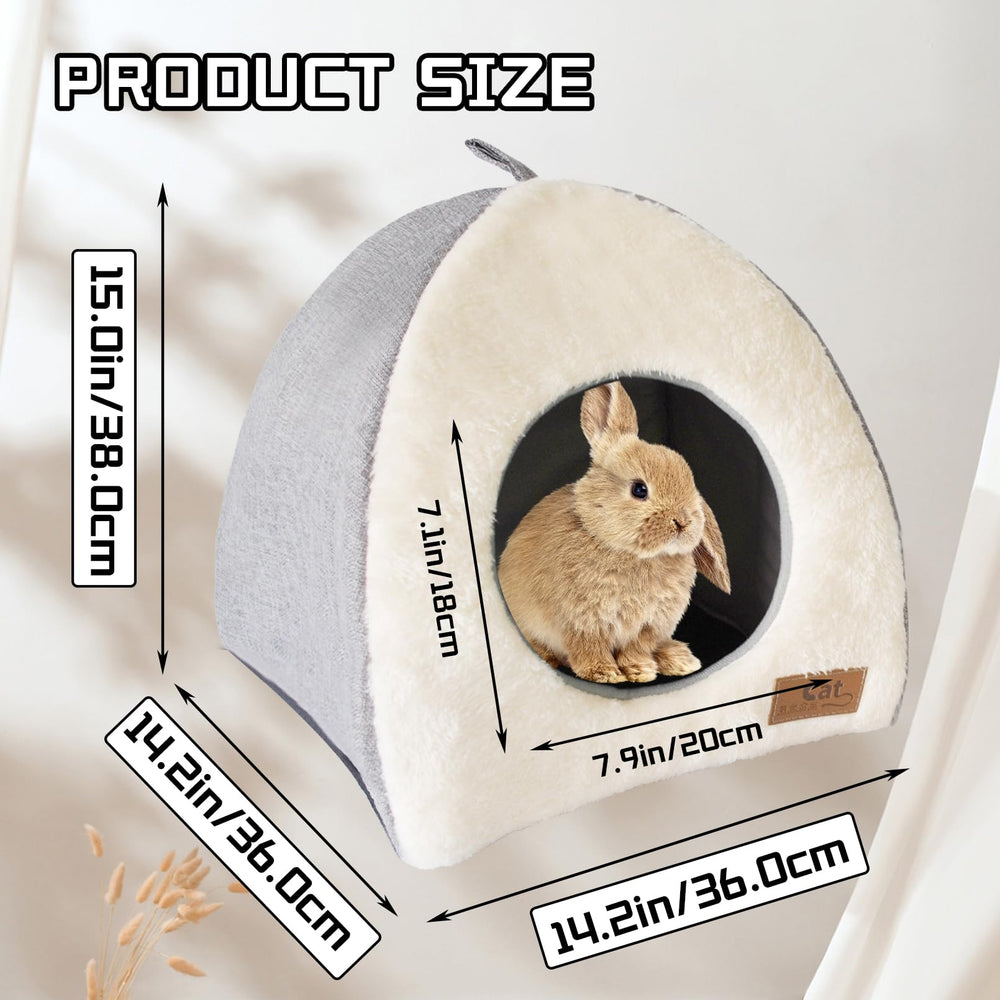 Kathson Rabbit Bed Warm Hideout interior with plush mat for cozy naps.