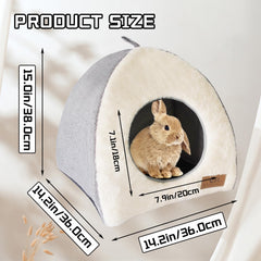 Kathson Rabbit Bed Warm Hideout interior with plush mat for cozy naps.