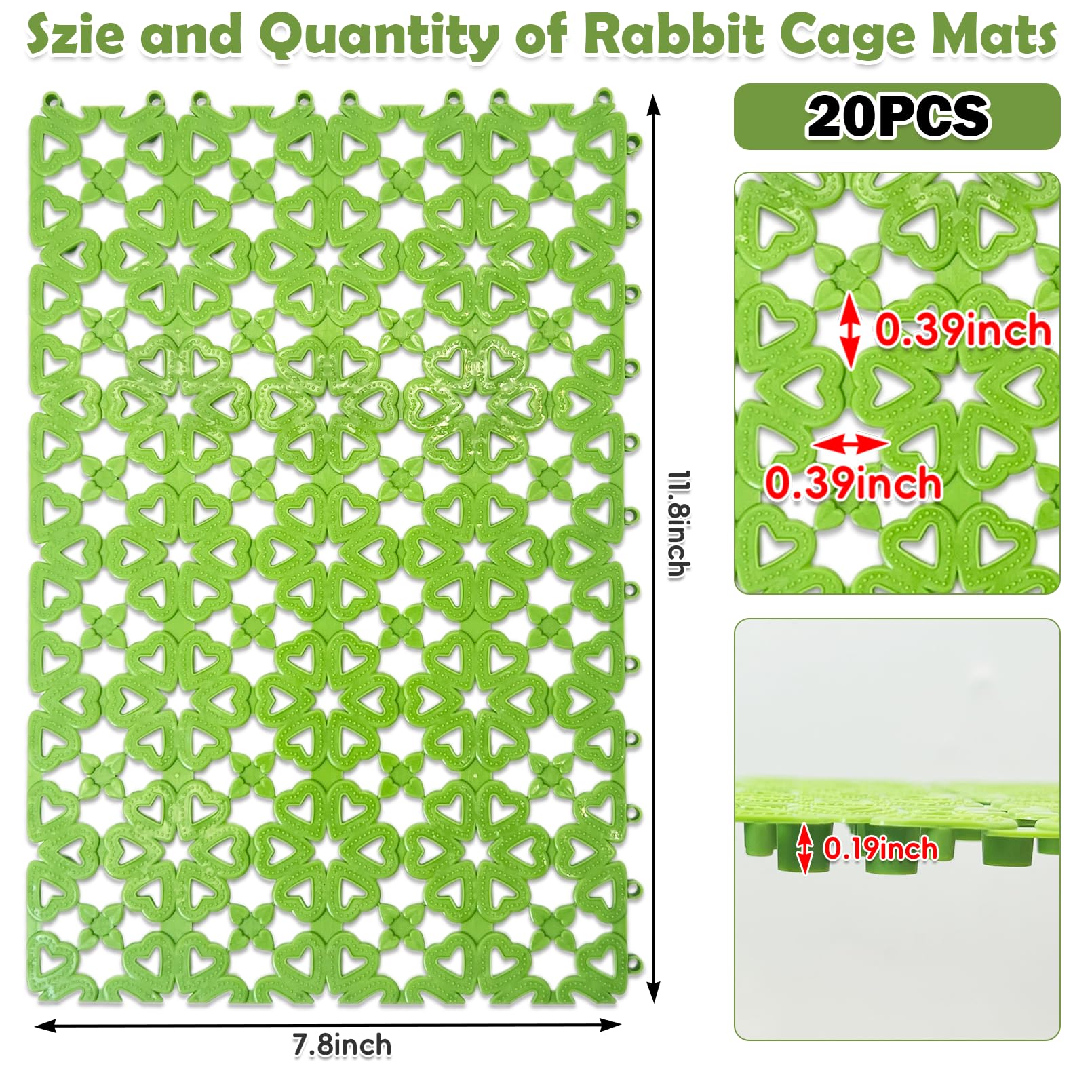 Kathson rabbit cage mat hollow design drains waste to keep cages cleaner.