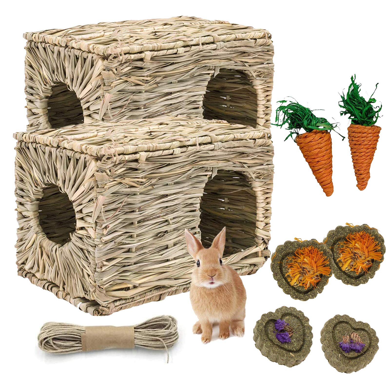 kathson rabbit grass house foldable seagrass bed front view for cozy play