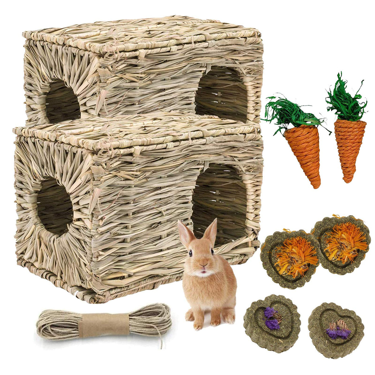 kathson rabbit grass house foldable seagrass bed front view for cozy play