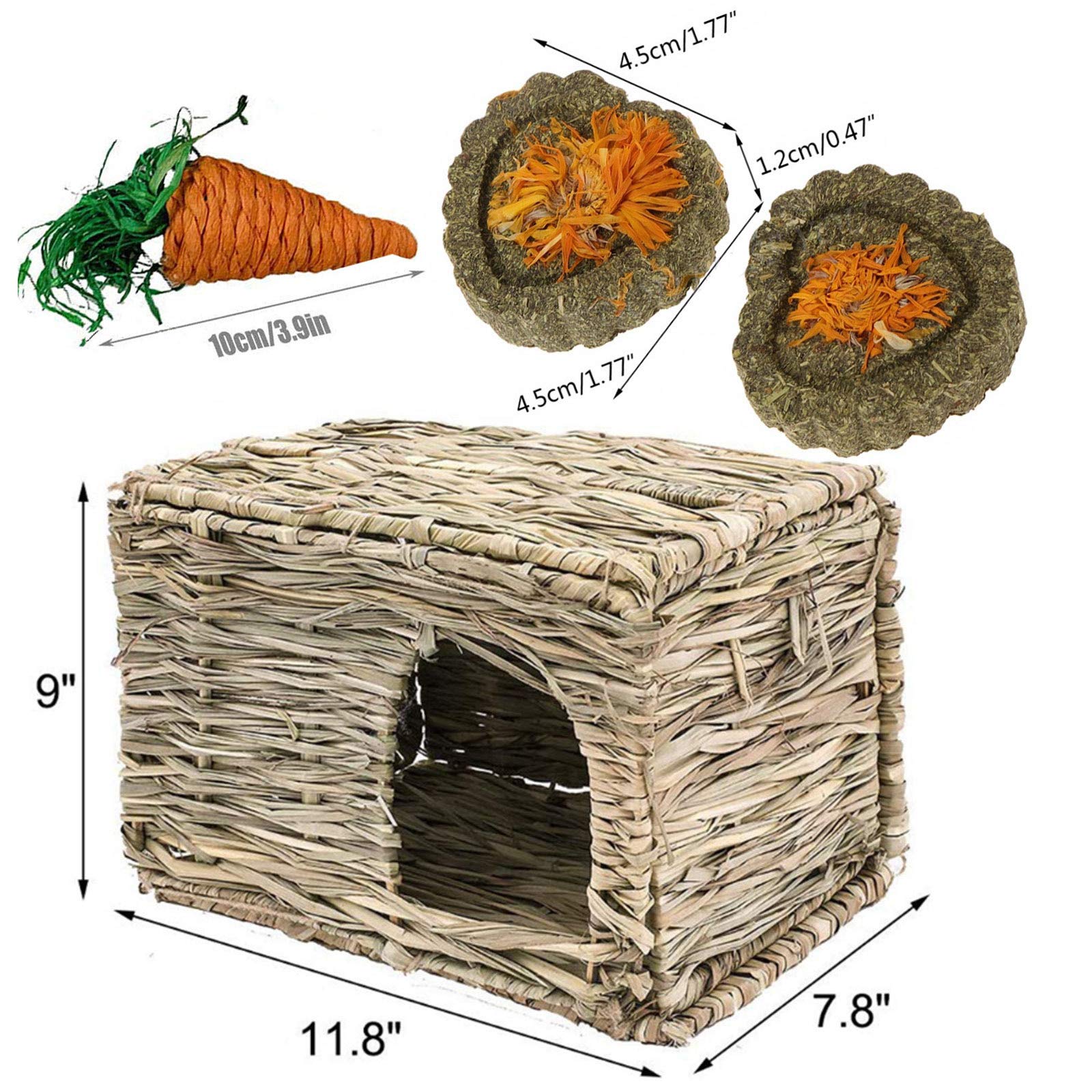 kathson rabbit grass-house contents complete enrichment set
