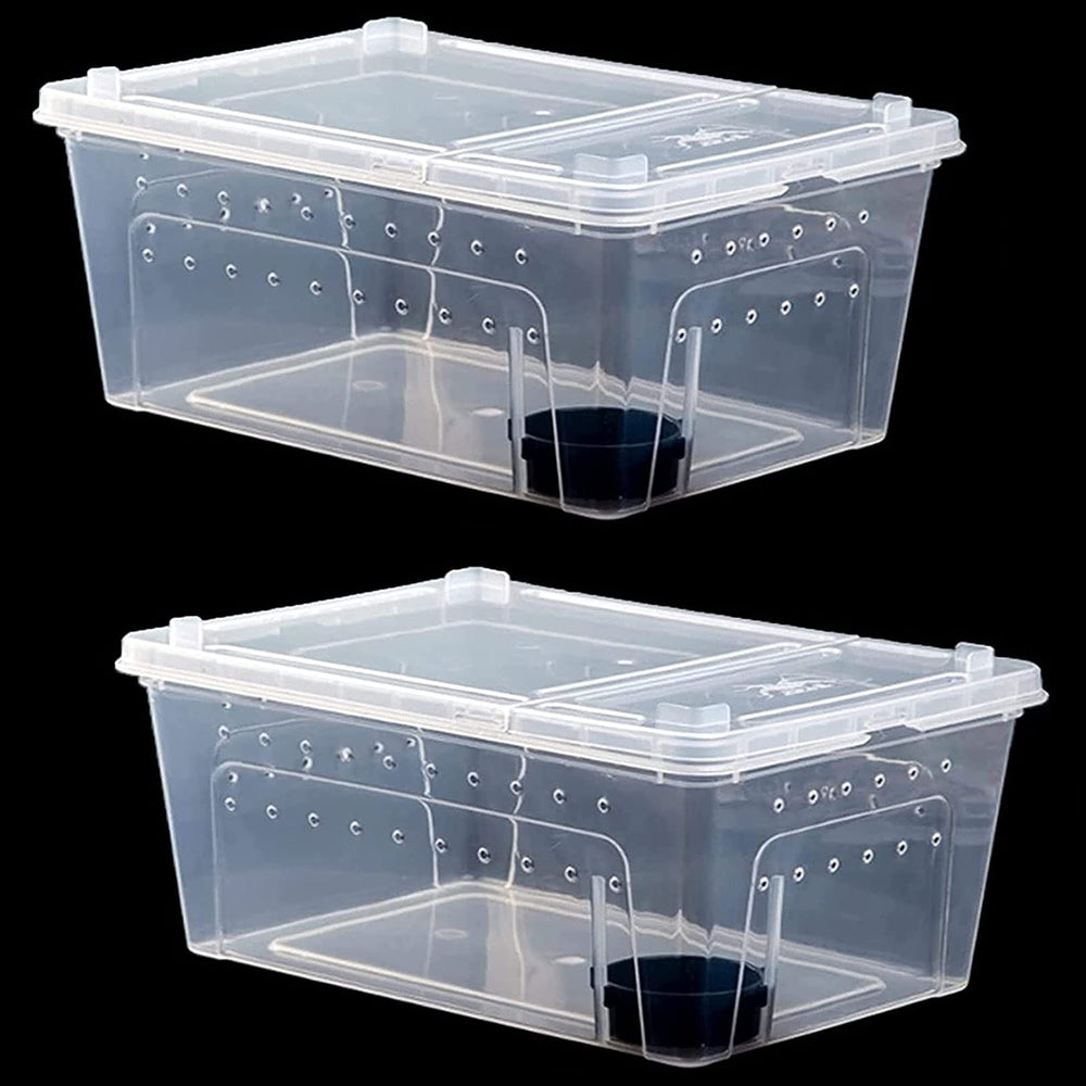 kathson reptile feeding box two-pack white outer view for easy outdoor transport