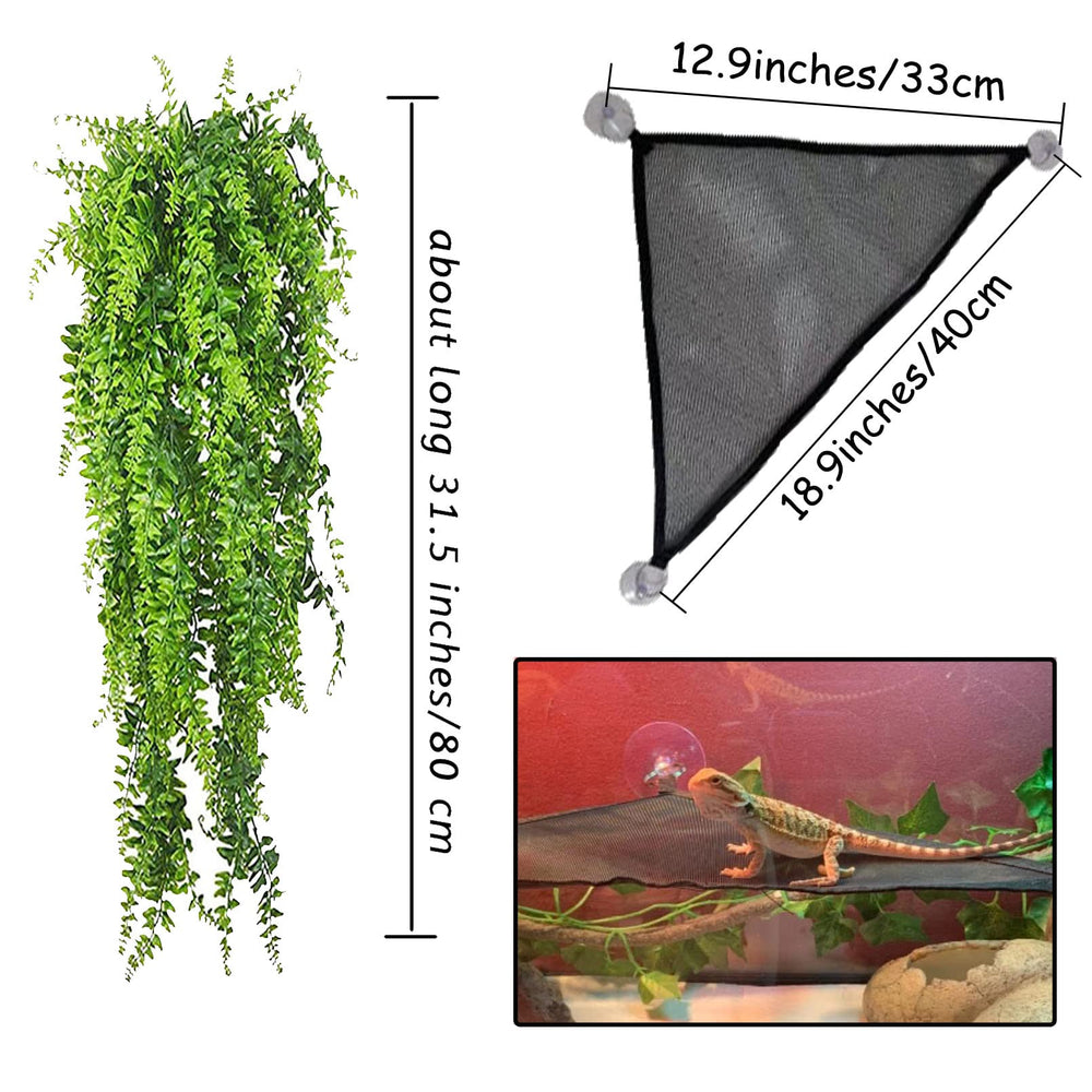 Kathson reptile leaf ornament creates vertical interest and hiding opportunities.