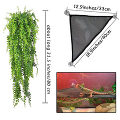 Kathson reptile leaf ornament creates vertical interest and hiding opportunities.