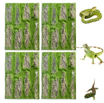Kathson reptile terrarium cork background with artificial moss for natural habitat feel.