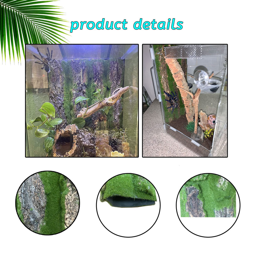 Kathson cork background supporting gecko and chameleon setups with cork texture.