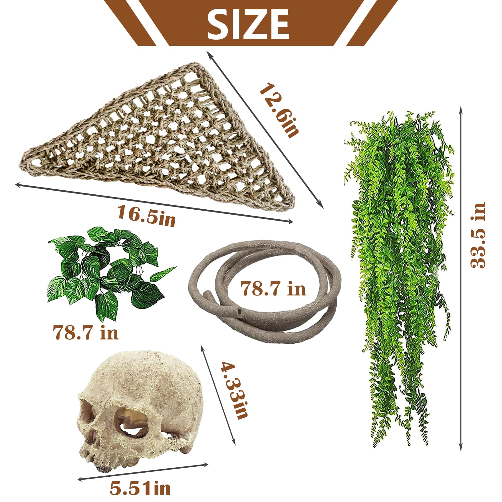 Kathson reptile vine plants provide lifelike hide, enrichment, and natural habitat feel.