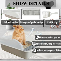 Kathson semi-enclosed litter pan promotes airflow while keeping litter contained