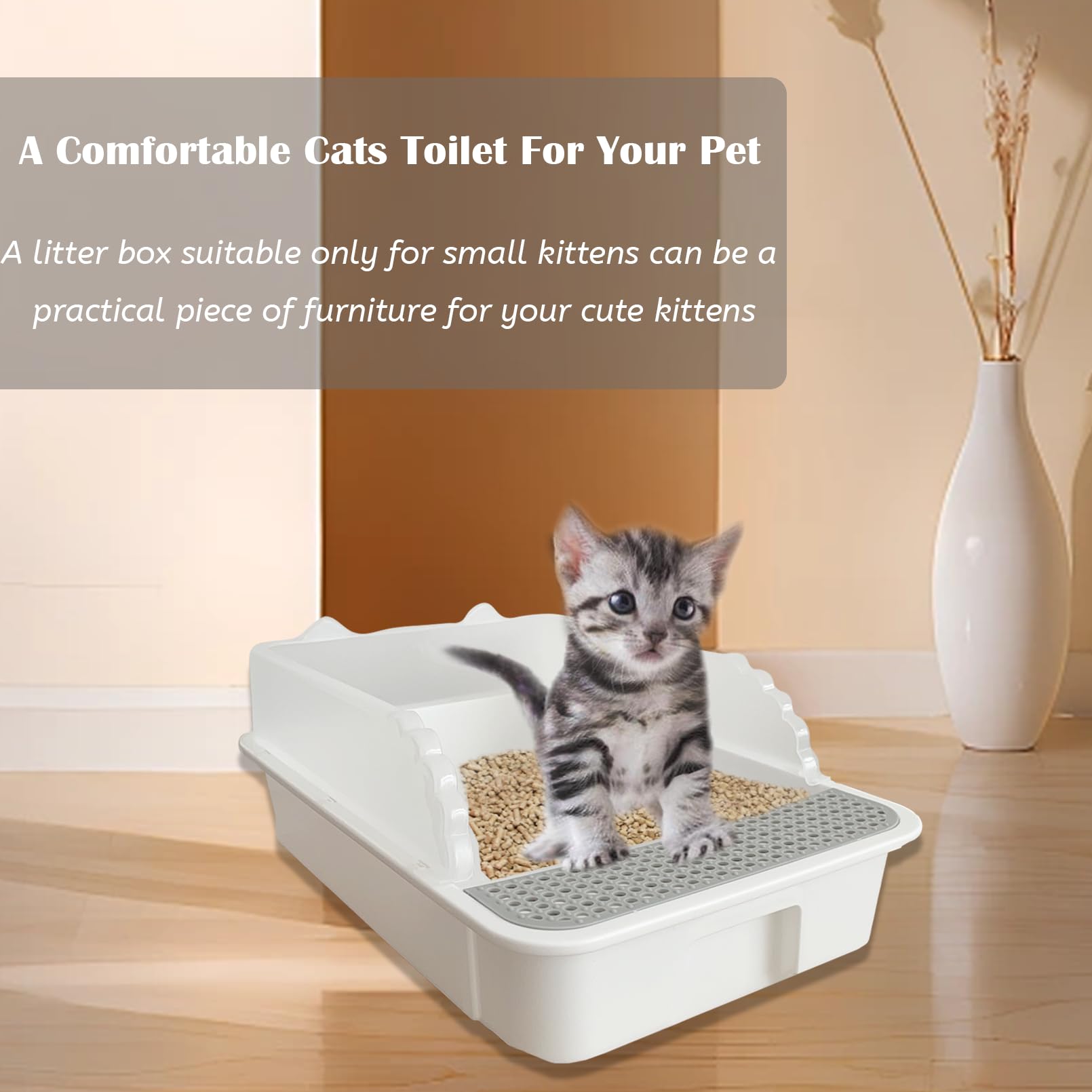 Kathson small kitten litter box is easy to clean and maintain