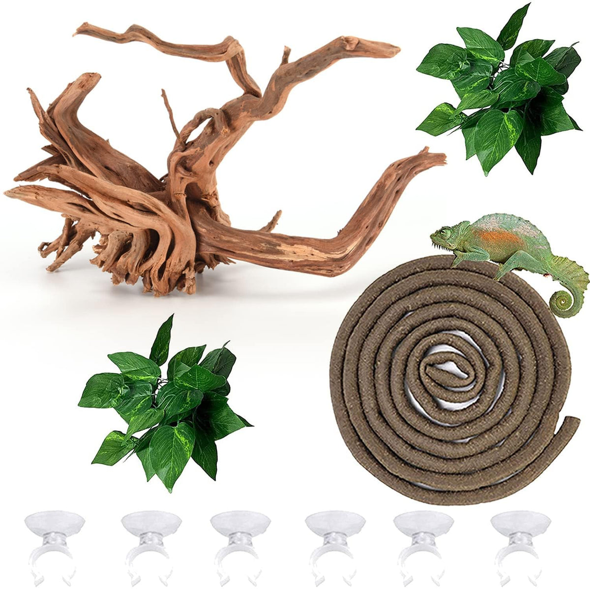 kathson spider wood terrarium offers natural climbing decor for reptiles.
