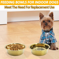 Kathson stainless steel dog bowls dishwasher-safe finish for quick cleanups.