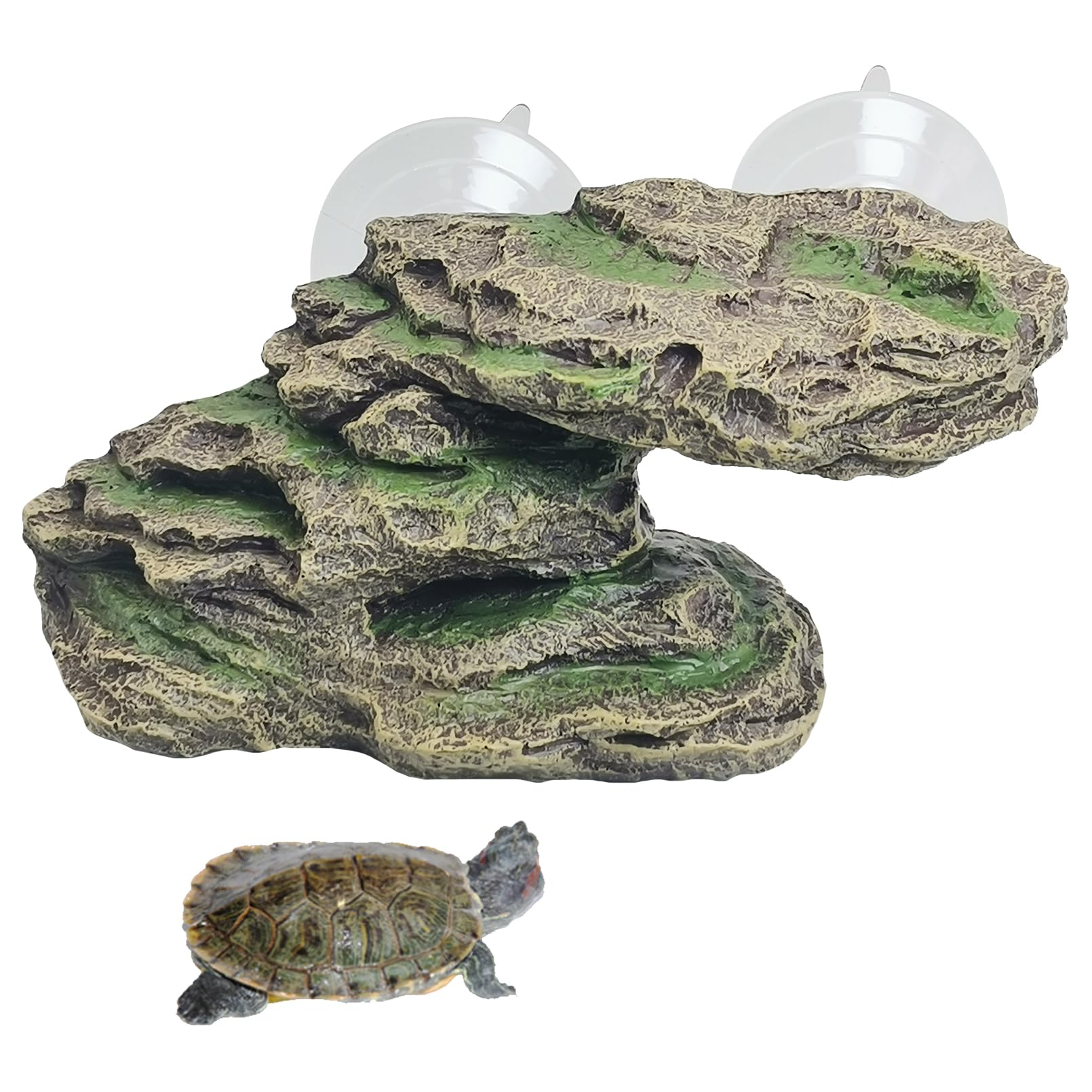 Kathson turtle basking platform close-up highlights durable resin and sun-ready basking surface.