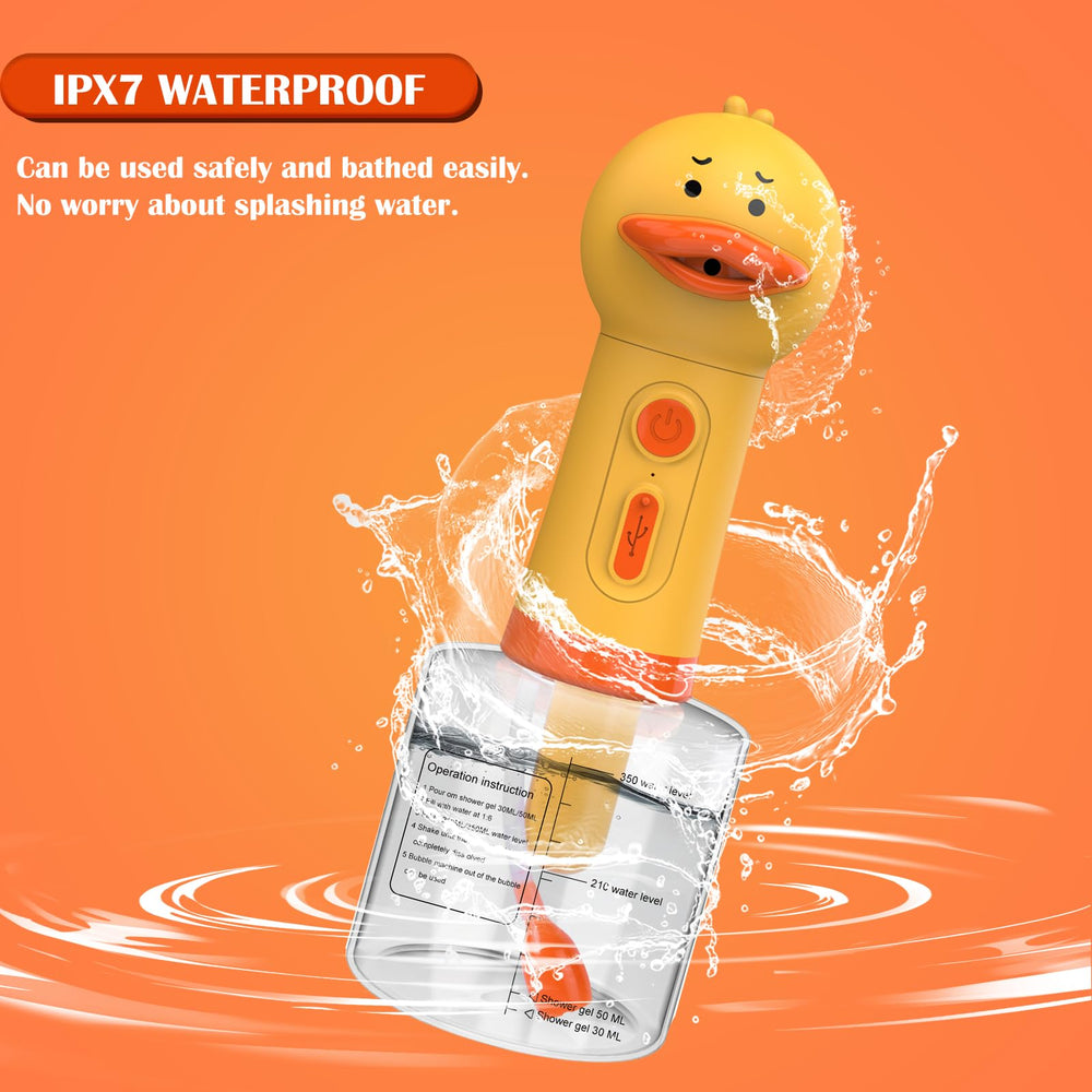 Katoggy electric foaming dispenser features 350ml capacity for longer baths between refills.